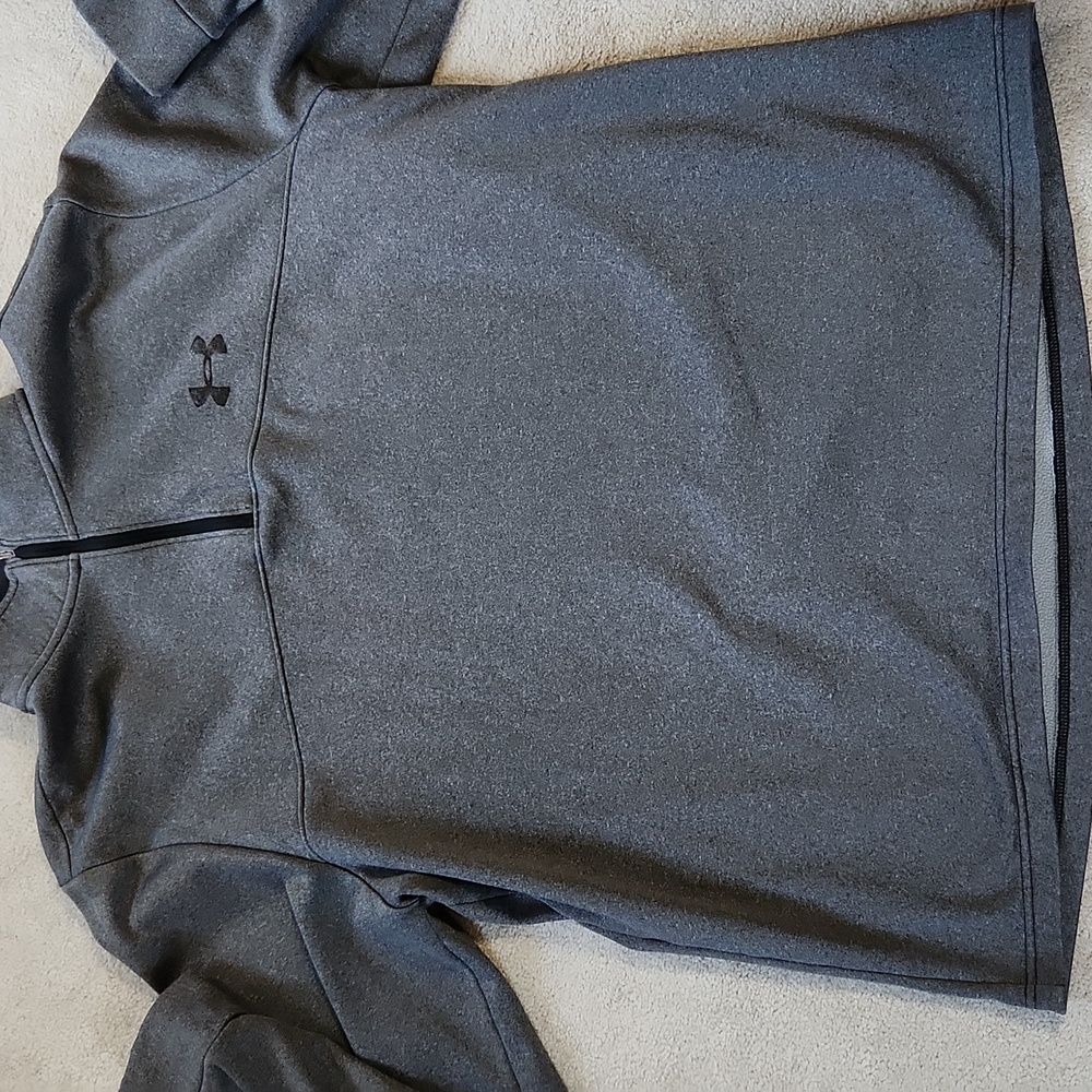 Men's Under Armour Half Zip Heather Gray Sweatshirt-XL
